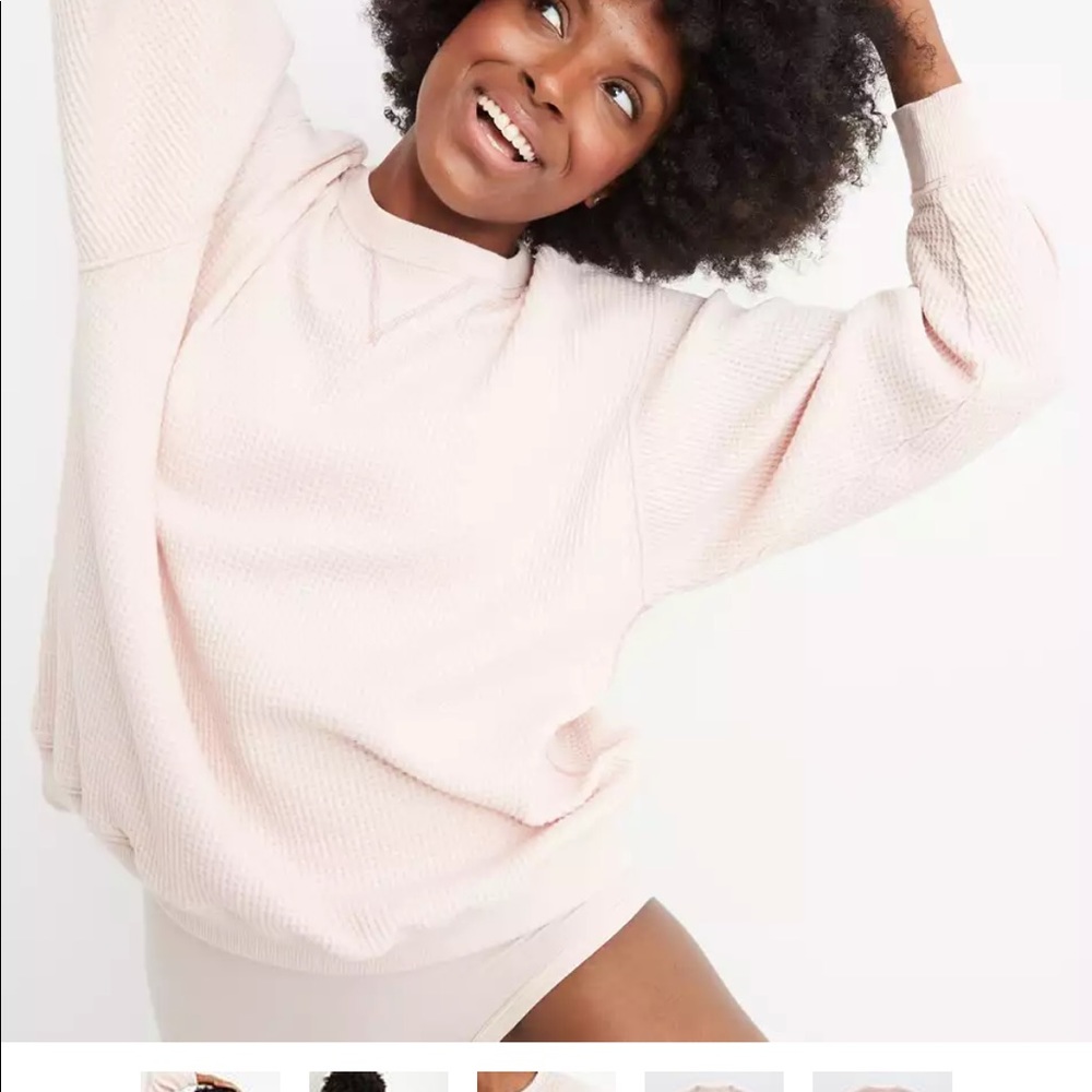 Aerie waffle knit oversized crew neck